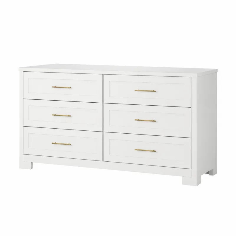 Komoda z 6 szufladami z płyty MDF biała