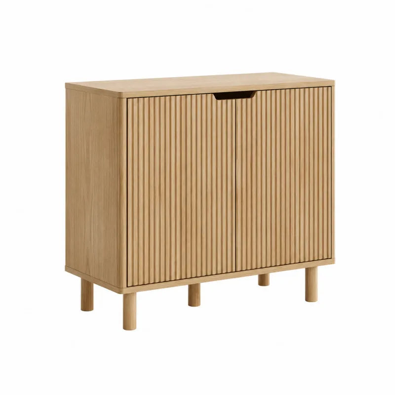 Szafka MDF z drewnianymi nogami, naturalny, 80x35x90 cm