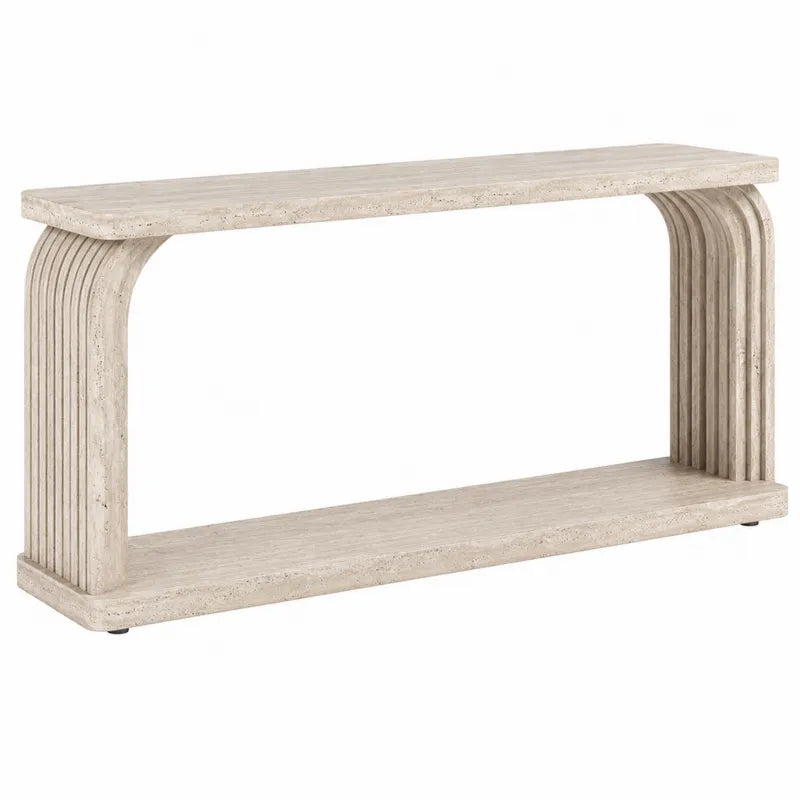 Konsola z trawertynu 120 cm beżowa