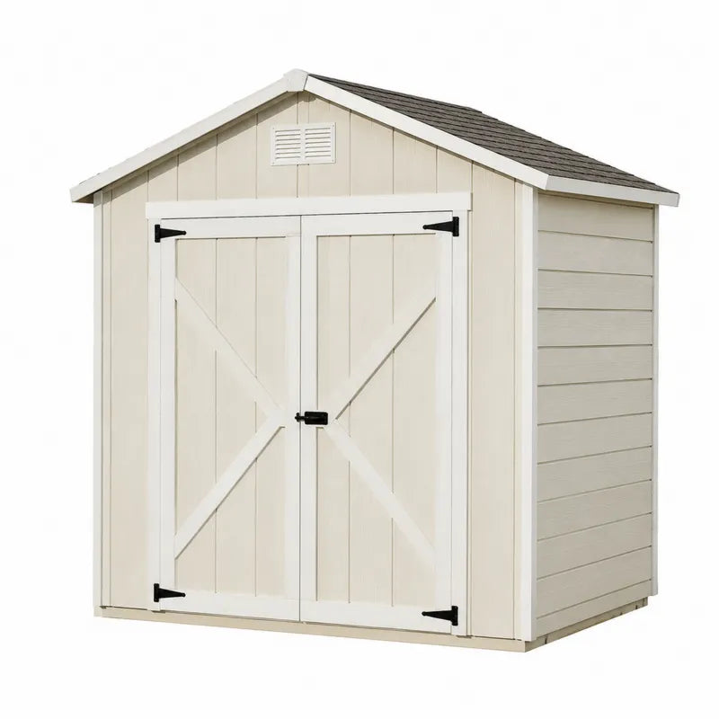 Domek ogrodowy z polipropylenu beżowy z wentylacją 213 cm x 127 cm x 190 cm