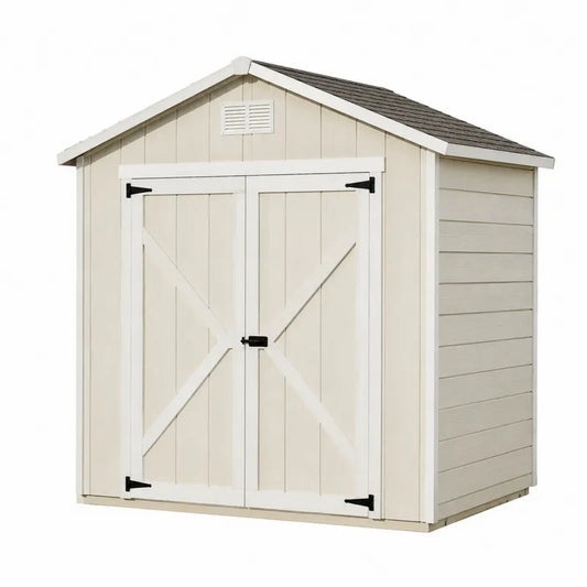 Domek ogrodowy z polipropylenu beżowy z wentylacją 213 cm x 127 cm x 190 cm