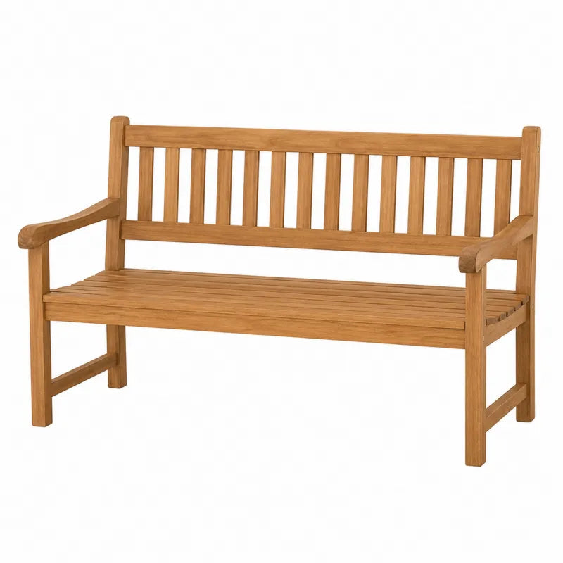 Ławka ogrodowa z drewna teak 150 cm brązowa