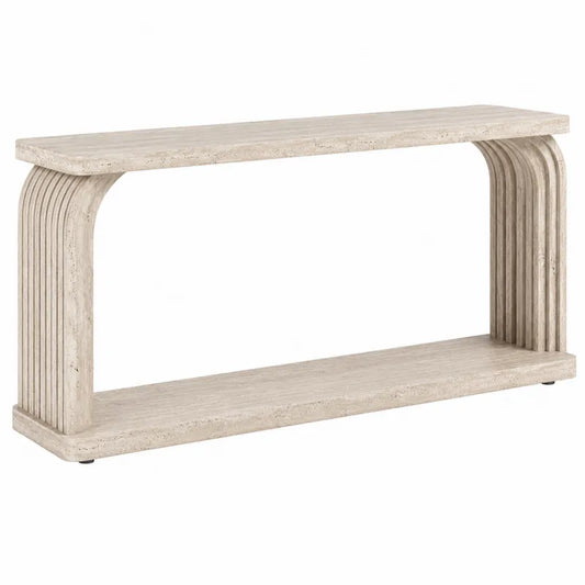 Konsola z trawertynu 120 cm beżowa