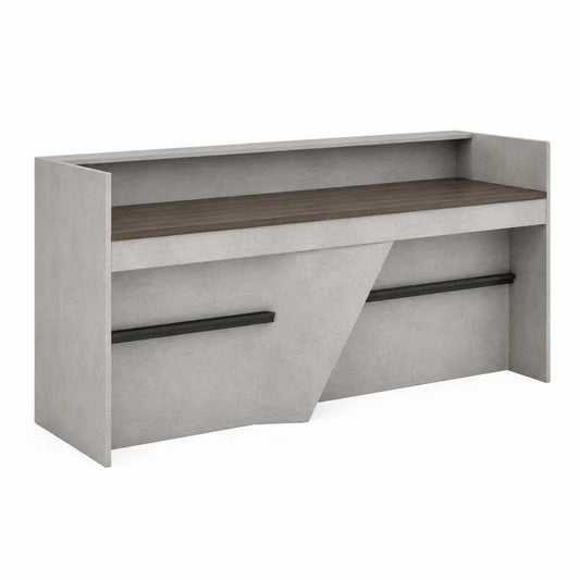 Biurko recepcyjne z płyty drewnopochodnej z blatem laminowanym 140x50x110 cm