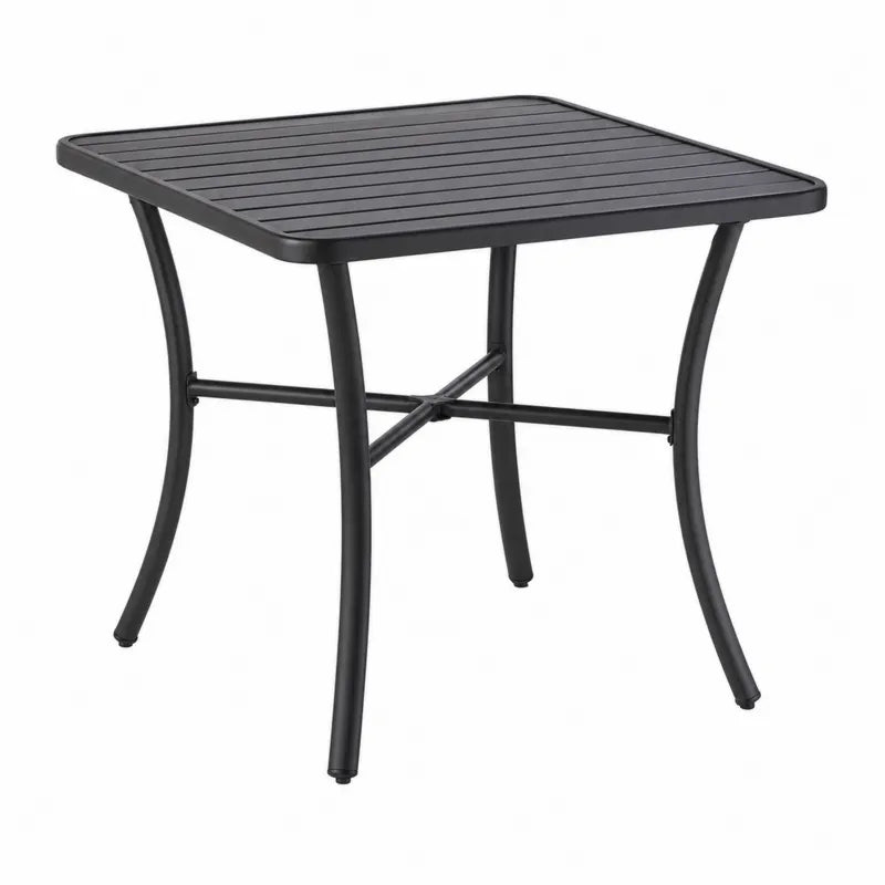 Kwadratowy stół ogrodowy z metalu czarny 70x70x74cm