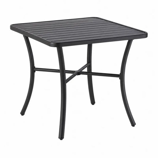 Kwadratowy stół ogrodowy z metalu czarny 70x70x74cm
