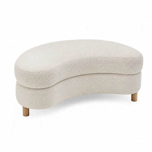 Ławka z tkaniny Bouclé 115cm kremowa